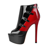 Stunning Peep Toe High Heeled Boots