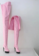 Outside Shaft Zip Knee-High Boots