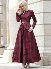 Elegant Floral Jacquard Maxi Dress