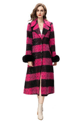Lapel Striped Overcoat