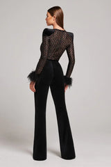 New Fashionable Feathered Vision Jumpsuit