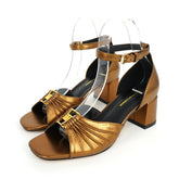 Luxury Open-Toed Square Heel Sandals