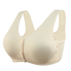 wire-free front button tank top bra