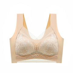 New lace wrap chest gather no steel ring bra
