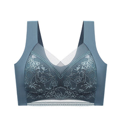New lace wrap chest gather no steel ring bra