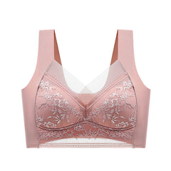 New lace wrap chest gather no steel ring bra