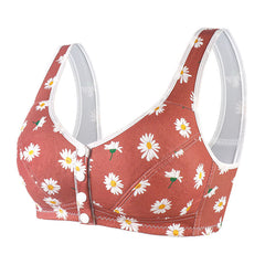 wide shoulder strap front button printed underwear