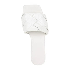 Peep Toe Slip-On Flat Sandals