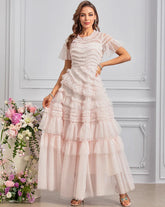 Polka Dot Cascading Ruffle Dress
