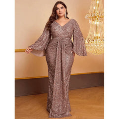 Shiny Sequin Plus Size Women's Party Dress