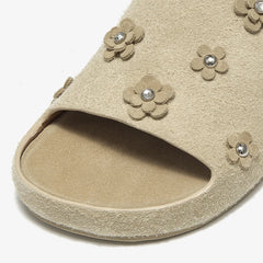 Classic Rivet Floral Slippers