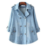 Elegant Cape Style Denim Jeans Coat