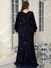 Ready For The Night Twist Blue Sequined Evening Dress