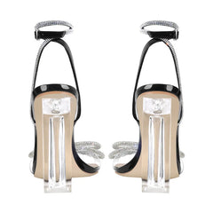 Lucite Clear Ankle Strap Sandals