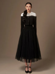 Elegant Tweed 2 Piece Sling Dress