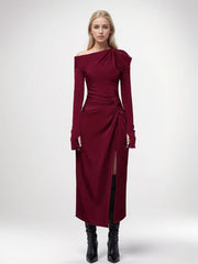 Minimalist Spliced Folds Dress