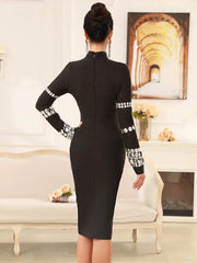 Diamonds Beading Black Mini Party Dress