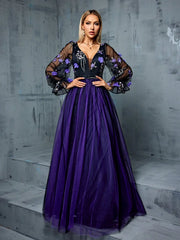 Three-dimensional Flower Embroidery Gown