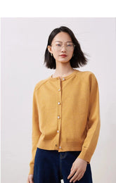 Round Neck Loose Knit Cardigan