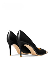 Versatile Patent Leather Pointed-Toe Heels