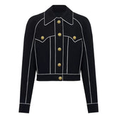 Sophisticated Colored Striped Polo Coat