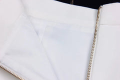 Double Row Button Commuting Short Skirt