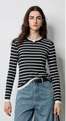 Contrasting Color Slim Fit Sweater