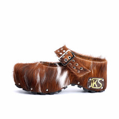 Vintage Natural Calf Hair Mules