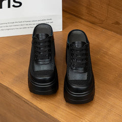 Breathable Mesh Platform High Heels