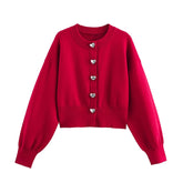 Smart Ribbed Cuffs Cropped Cardigan