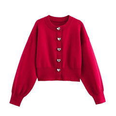 Smart Ribbed Cuffs Cropped Cardigan