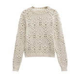 Hollow Out O-Neck Pullover Sweater