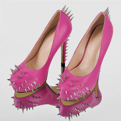 Bold Round Toe Rivet Pumps