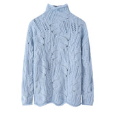 Stylish Hollow Twist Wool Sweater