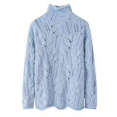 Stylish Hollow Twist Wool Sweater