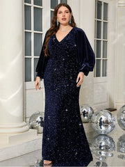 Ready For The Night Twist Blue Sequined Evening Dress