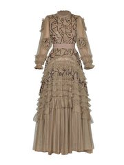 Sequins High Waist Midi Party Dress