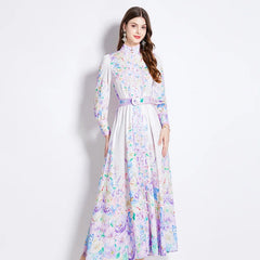 Casual Chic Floral Print Evening Dress
