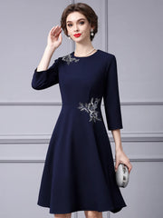 Three Quarter Sleeve Party Dress