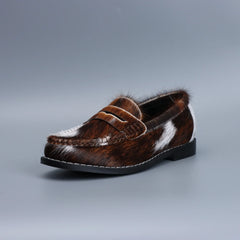 Luxury Natural Calf Hair Women's Loafers