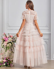 Polka Dot Cascading Ruffle Dress