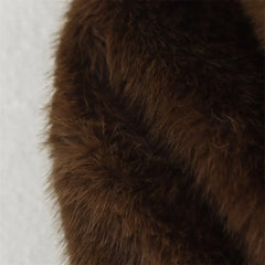 Embellished Lapel Fur Jacket