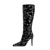 Crystal Fashion Knee High Boots