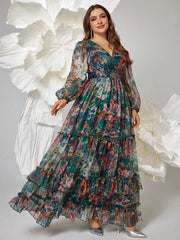 Glamorous Floral V-Neck Maxi Dress
