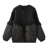 Lovely Tassel Spliced Cotton Coat