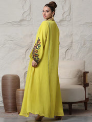Romance in the Making Embroidered Floral Abaya