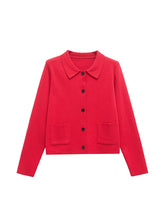 Elegant Lapel Knitted Warm Cardigan