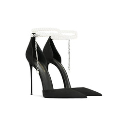 Stylish Pearl Straps High Heels