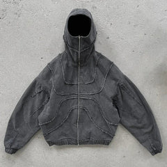 High Street Denim Splicing Hoodie