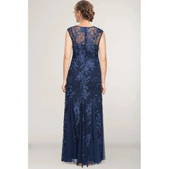 Lace Embroidery Fishtail Maxi Dress
